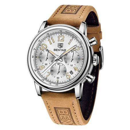 Montre Chronographe Homme Cuir BY-ST5190