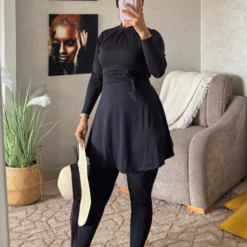 🌊 Burkini 5 pièces ستايـل عبايـة 👗