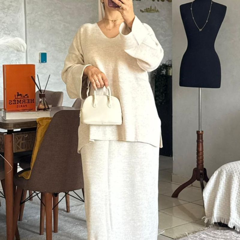 Ensemble 2 pièces jupe maille douce