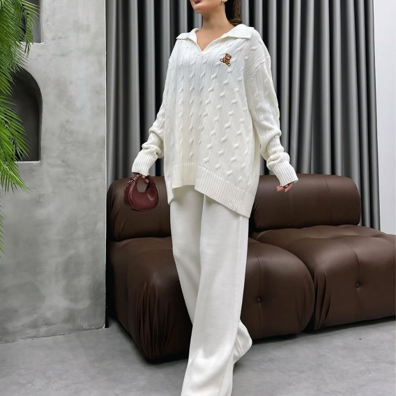 Ensemble en maille douce 2 pc