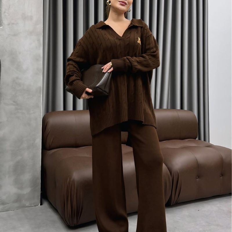 Ensemble en maille douce 2 pc