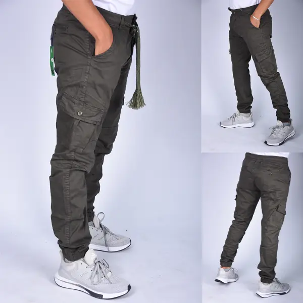 Pack de 3 Cargo en toile  Noir ,Beige et Vert Militaire