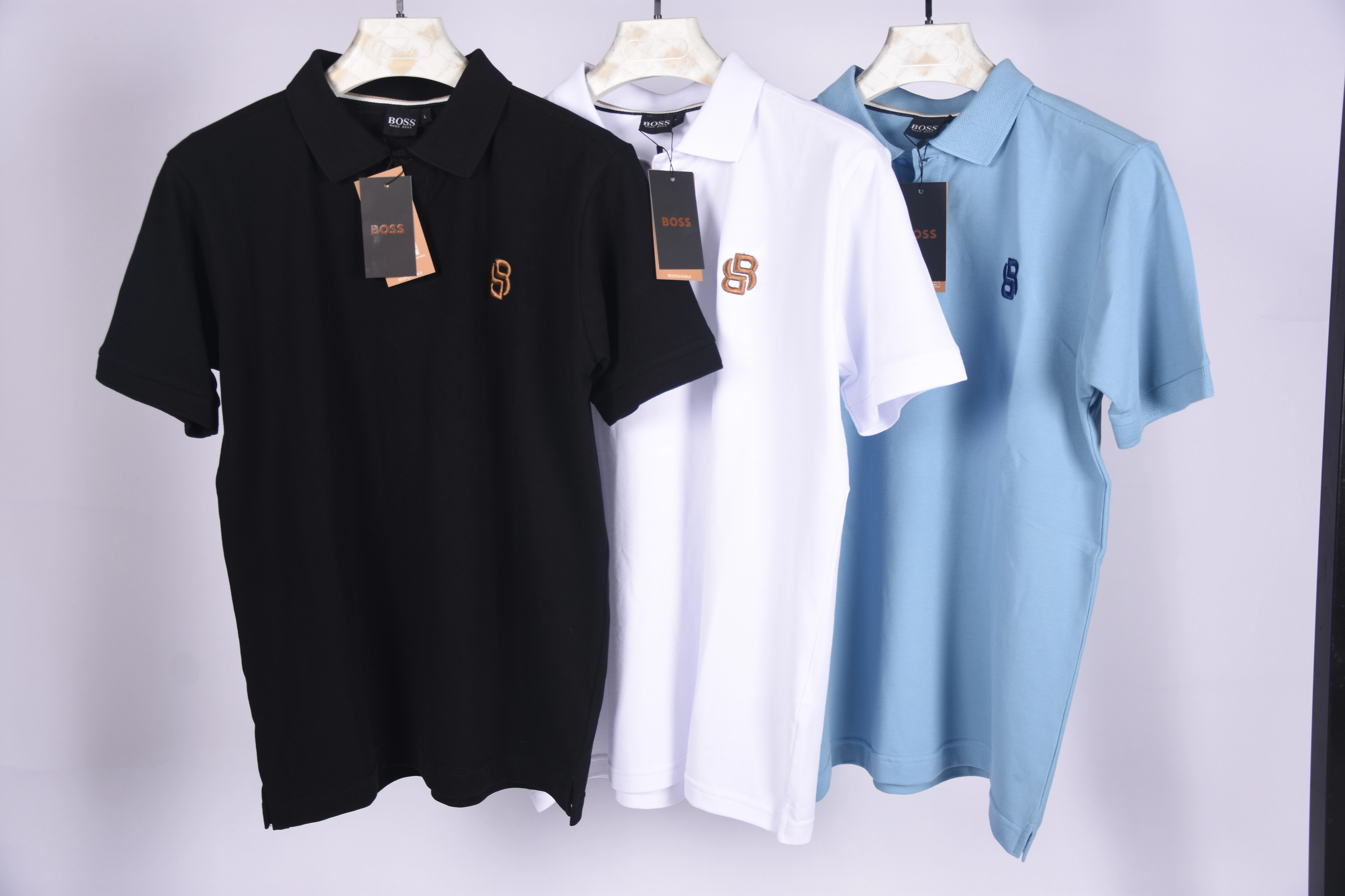 Pack 3 Polos Boss de Luxe En coton Pique Ref-BHD212410