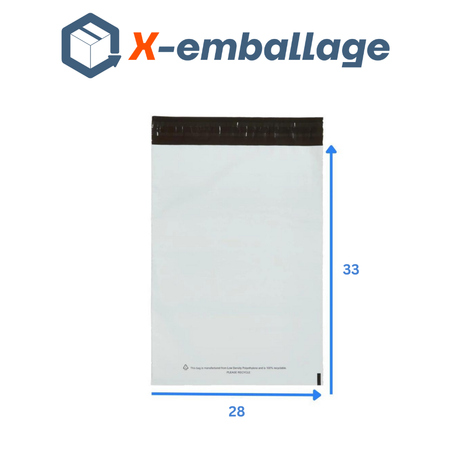 Sachet 28×33 e-commerce blanc