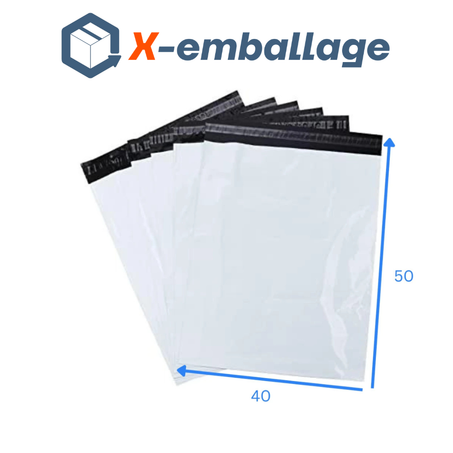 Sachet 40×50 Scellable Blanc adhésif.