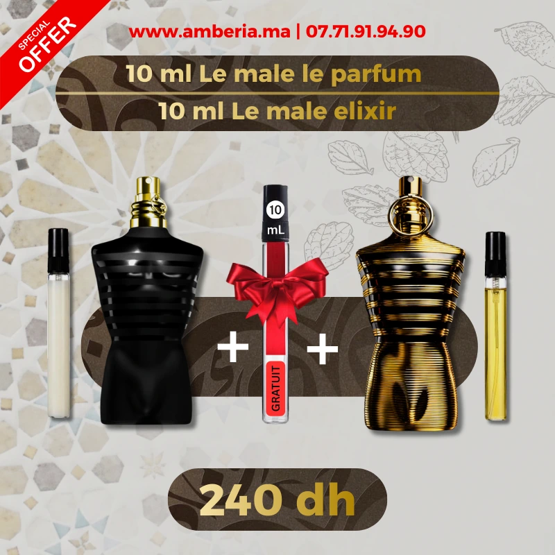 10ml le male le parfum et 10ml le male elixir et 10ml gratuit