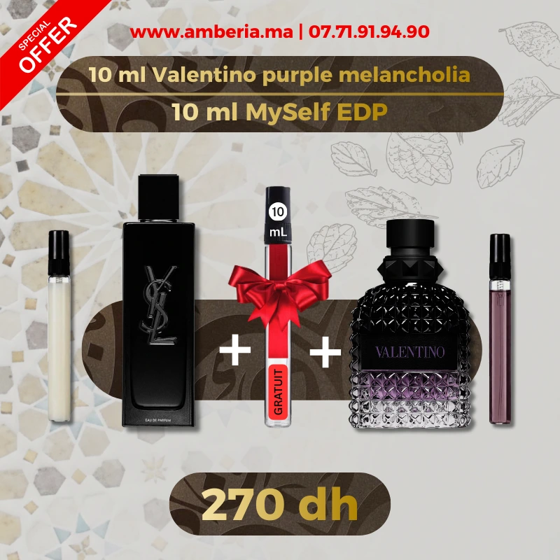 10ml valentino purple melancholia et 10ml myself edp et 10ml gratuit
