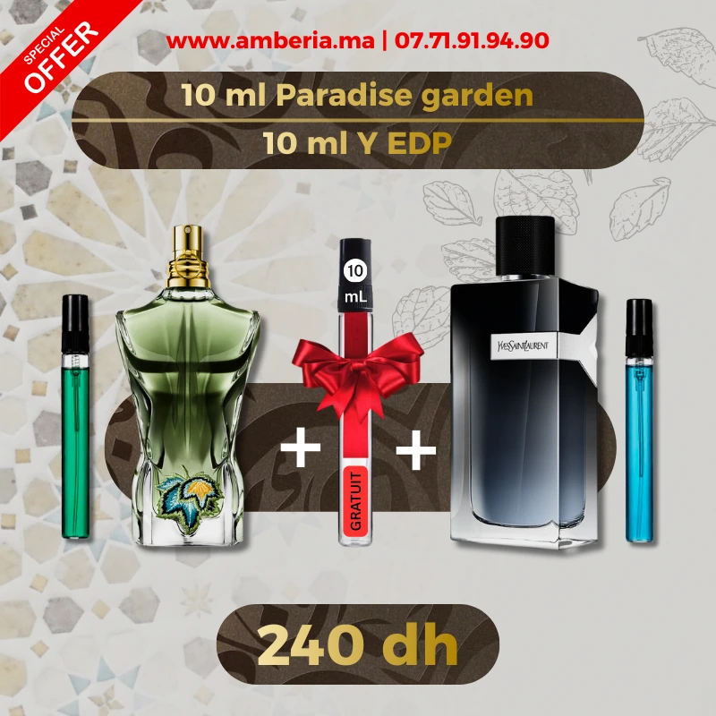 10ml Y edp et 10ml paradise garden et 10ml gratuit