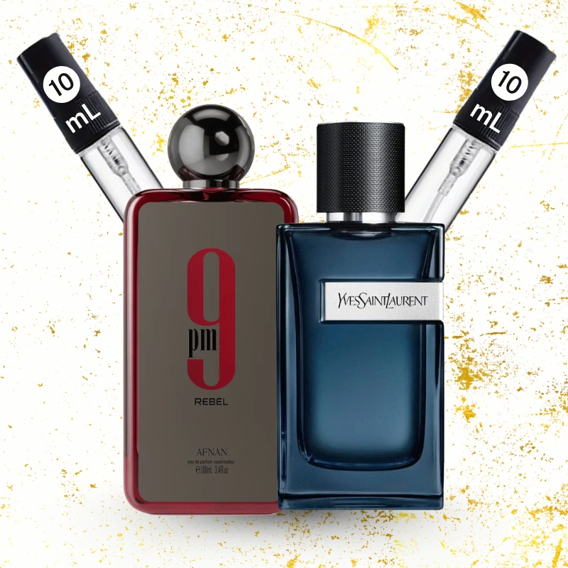 Pack 10 ml 9PM Rebel afnan + 10 ml Y EDP Yves Saint Laurent + Livraison Gratuit