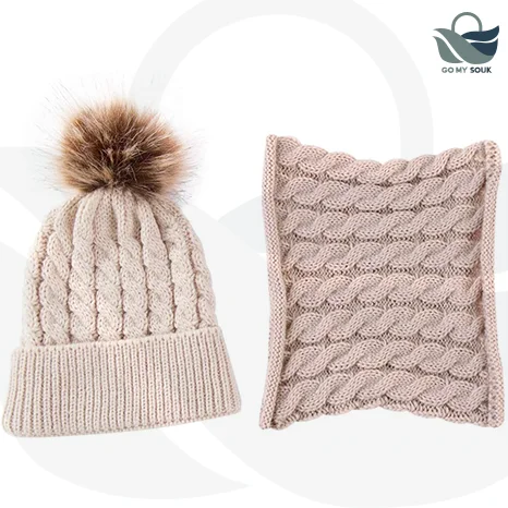 Ensemble Bonnet & Snood Enfant Hiver - 2 Pièces Doublure Polaire - 5-14 Ans - Unisexe