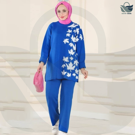 Ensemble Chic en Laine | Bleu | Taille Standard