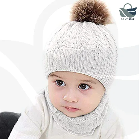 Bonnet Hiver Enfant Pompon - Tricot Doux 1 à 10 Ans | Garçon Fille - Élastique Chaud