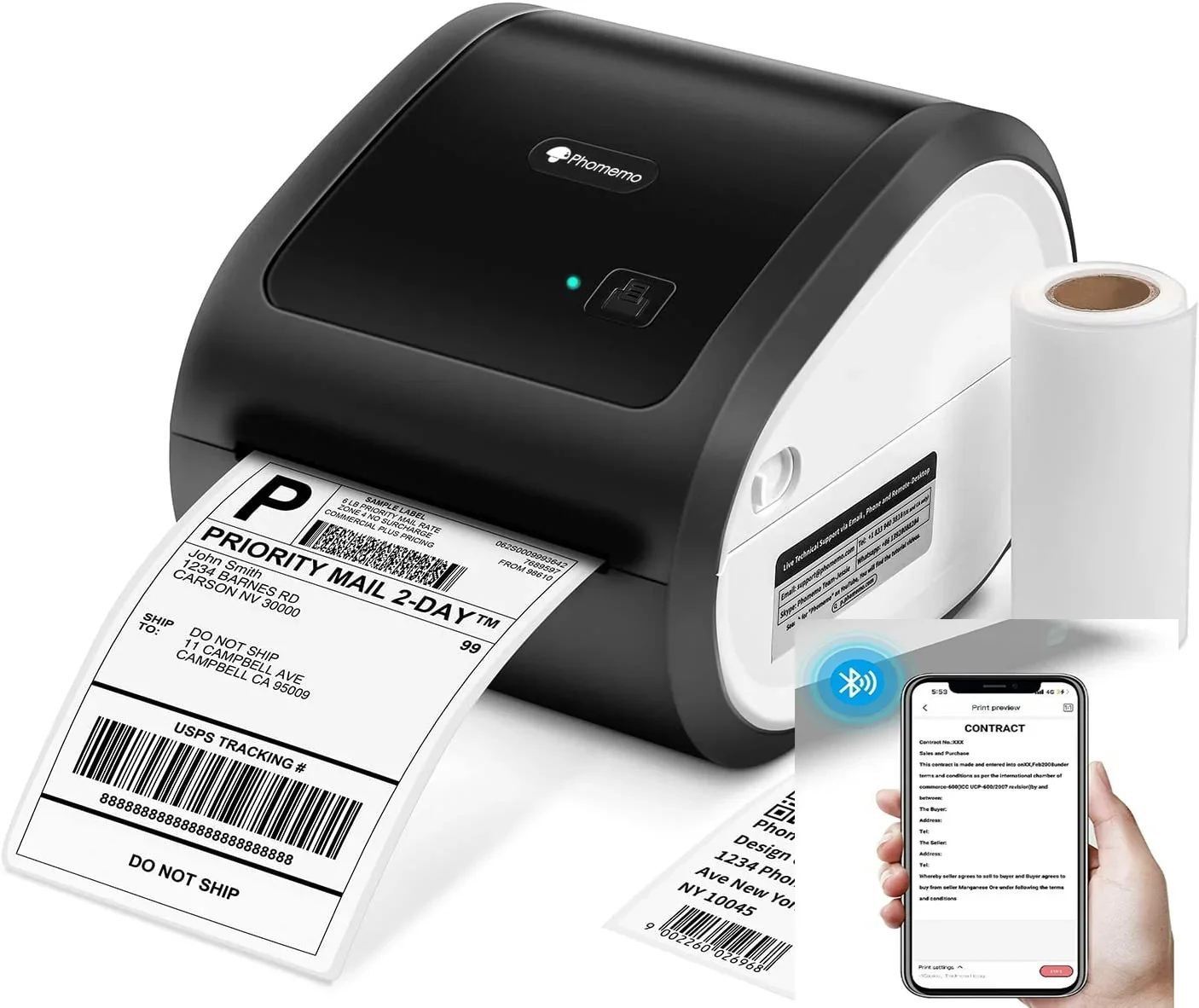 🖨️ Imprimante d’étiquettes thermique PRINTLY D520‑BT – Bluetooth & USB