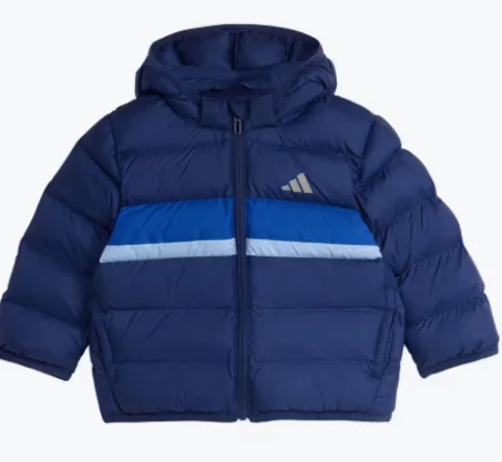 Doudoune Enfant Matelassée à Capuche - Design Colorblock Bleu Sportif