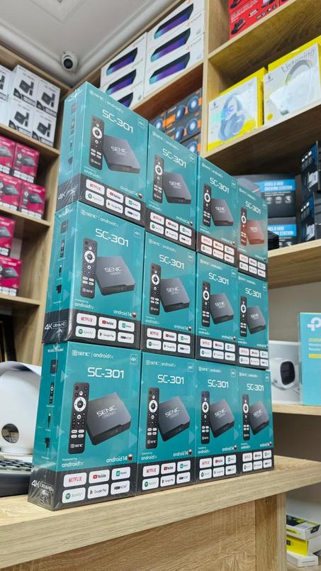 Senic SC-301 Box TV Android 14 avec Dual Wi-Fi - 4K UHD - 2 Go RAM 16 Go Stockage, Assistant Google + Abonnement Offert