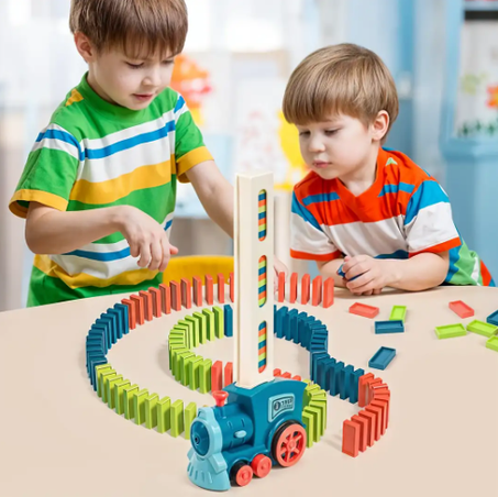 Juego de tren de dominó con música