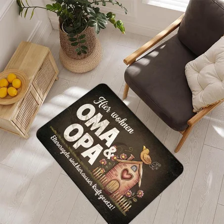 ❤️ OMA OPA Welcome Door Mat – Cozy Family Entrance Rug with Non-Slip Soft Memory Foam Design