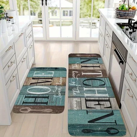 Modern Patchwork Kitchen Mat Set