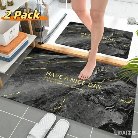 🖤 Luxury Marble Absorbent Mat Set