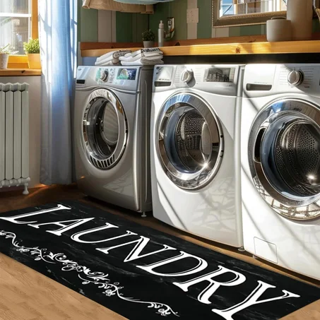 🧺 Modern Laundry Room Mat – Soft Absorbent Non-Slip Washable Rug for Laundry Area & Home Floors