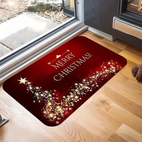 🎄 Merry Christmas Door Mat – Festive Non-Slip Holiday Entrance Rug for Winter Home Decoration