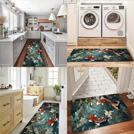 Japanese Koi Ocean Memory Foam Mat Set 🐟🌊
