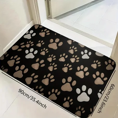 🐾 Paw Print Memory Foam Floor Mat – Soft Non-Slip Pet Lover Rug for Kitchen, Bedroom & Entrance