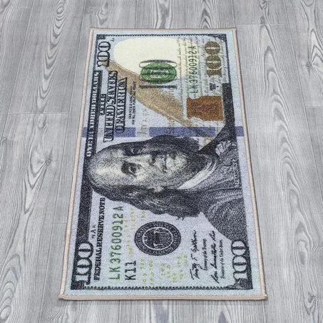 💵 Money Dollar Rug – Realistic $100 Bill Floor Mat | Funny Luxury Cash Design Carpet For Home & Office Decoration