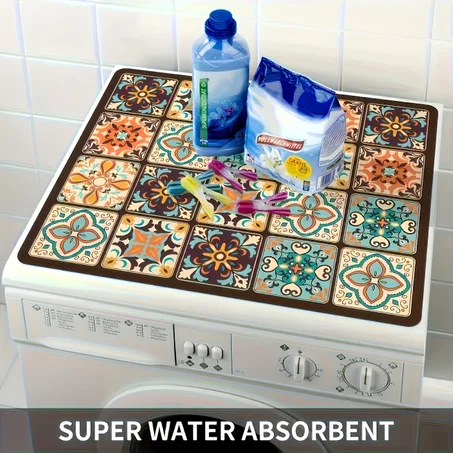 ✨ Vintage Tile Absorbent Kitchen Mat – Quick Dry Non-Slip Floor Rug for Kitchen & Laundry Room