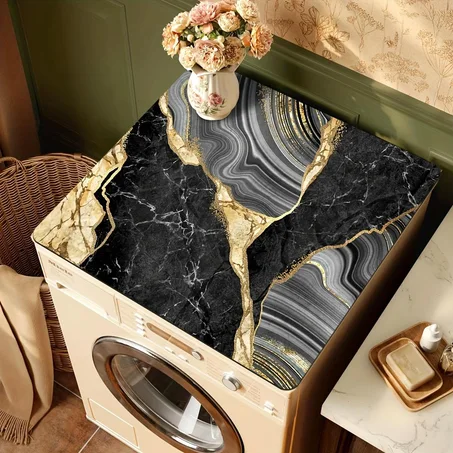 🖤 Luxury Marble Kitchen Mat – Waterproof Absorbent Non-Slip Floor Rug for Kitchen, Laundry Room & Home