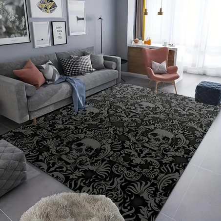 Luxury Black Pattern Area Rug 🖤