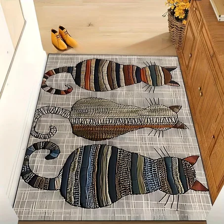 🏡 Modern Abstract Stripe Area Rug – Stylish Comfort for a Warm & Elegant Home ✨