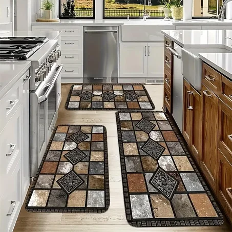 Stone Pattern Kitchen Mat Set 🪨