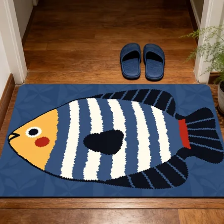 Blue Fish Floor Mat