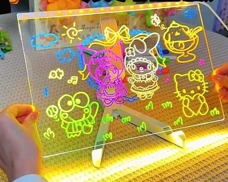 لوحة رسم مضيئة للأطفال من الأكريليك الشفاف