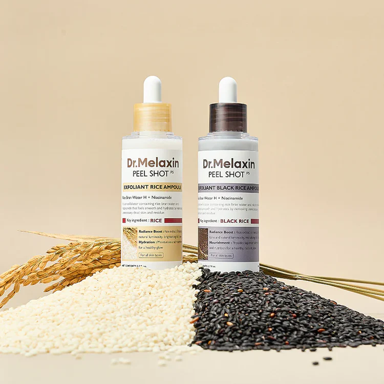 DR.MELAXIN Peel Shot Duo- Ampoule exfoliante au riz noir Shot - arenara