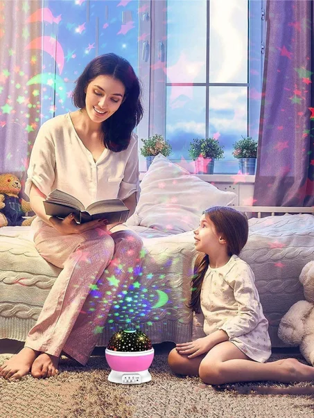 مصباح محاكاة النجوم والكواكب ومشروع السماء بزاوية 360 درجة، يقوم بتحويل غرفة الأطفال إلى جو من النجوم والقمر