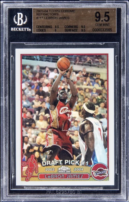 Topps Chrome Refractor 2003-04 #111 LeBron James Rookie Card – BGS GEM MINT 9.5
