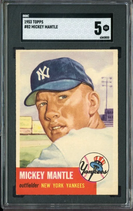 1953 Topps #82 Mickey Mantle New York Yankees HOF SGC 5
