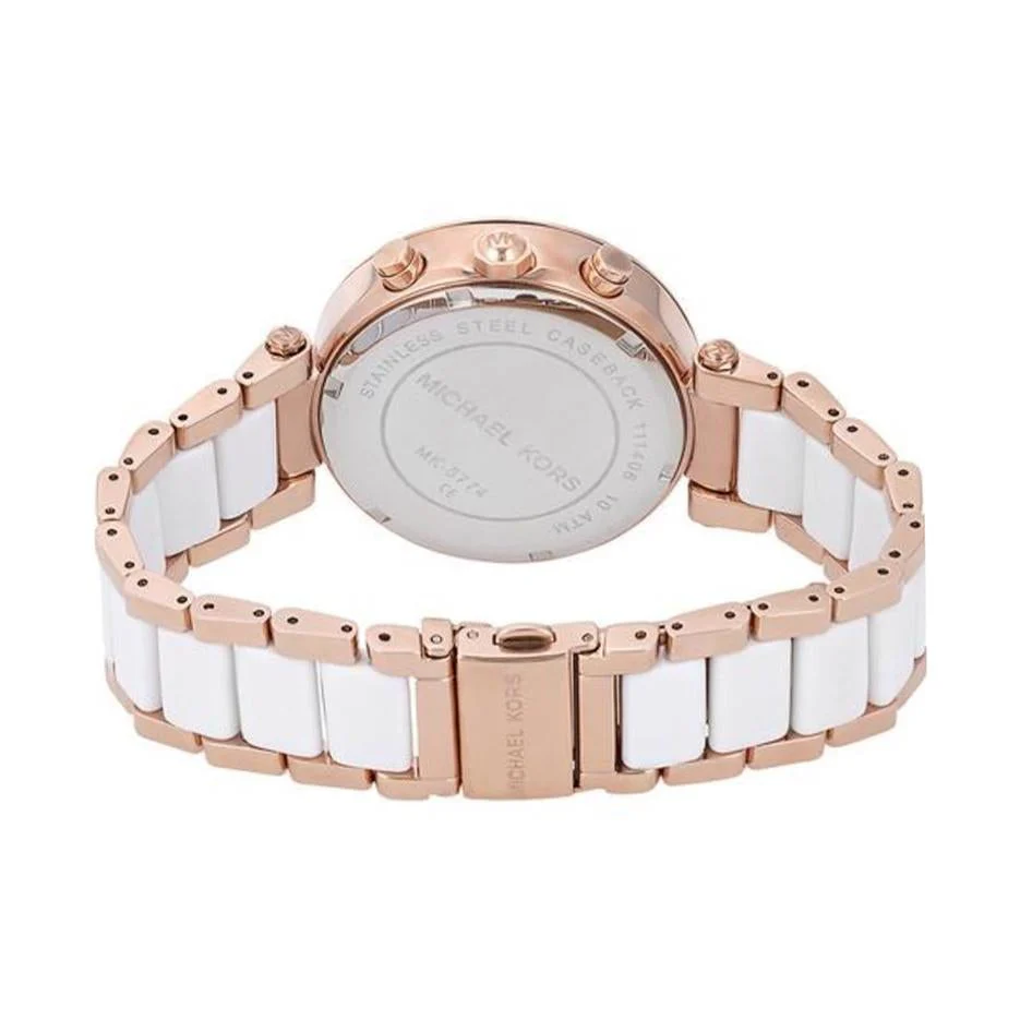 Montre de Luxe Femme Michael Kors – Élégance Dorée & Blanche