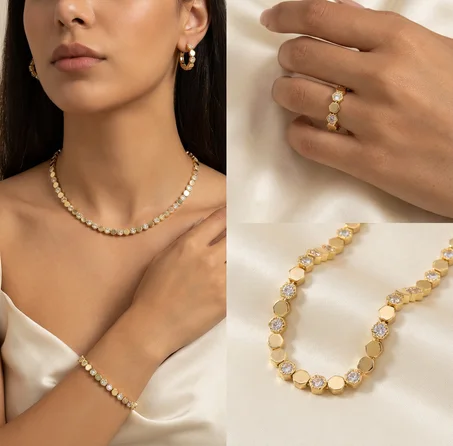 طقم الشهدة مطلي بلون الذهب – أناقة خالدة