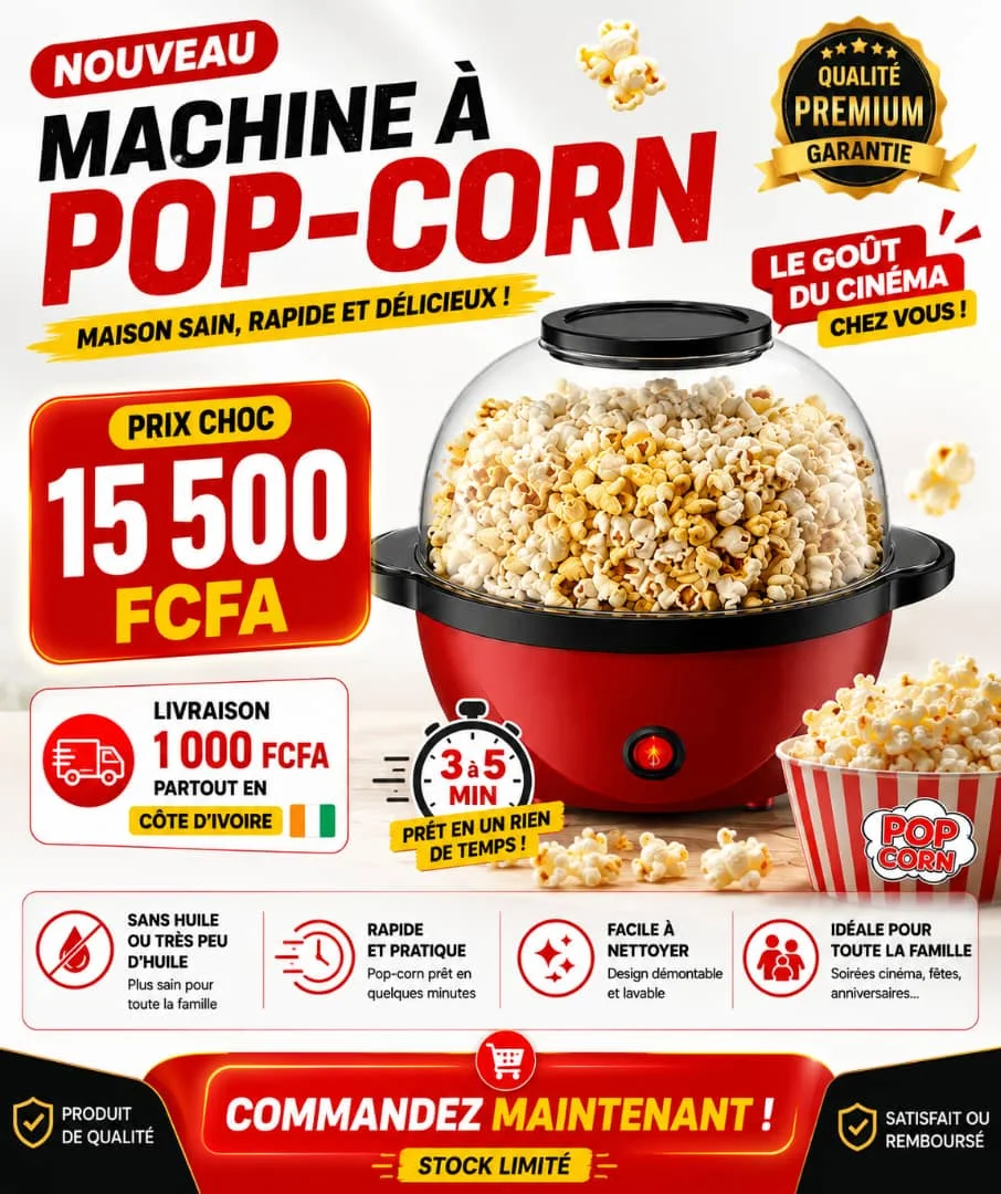 🍿 Machine à Pop-Corn Électrique – Le Goût du Cinéma Chez Vous !