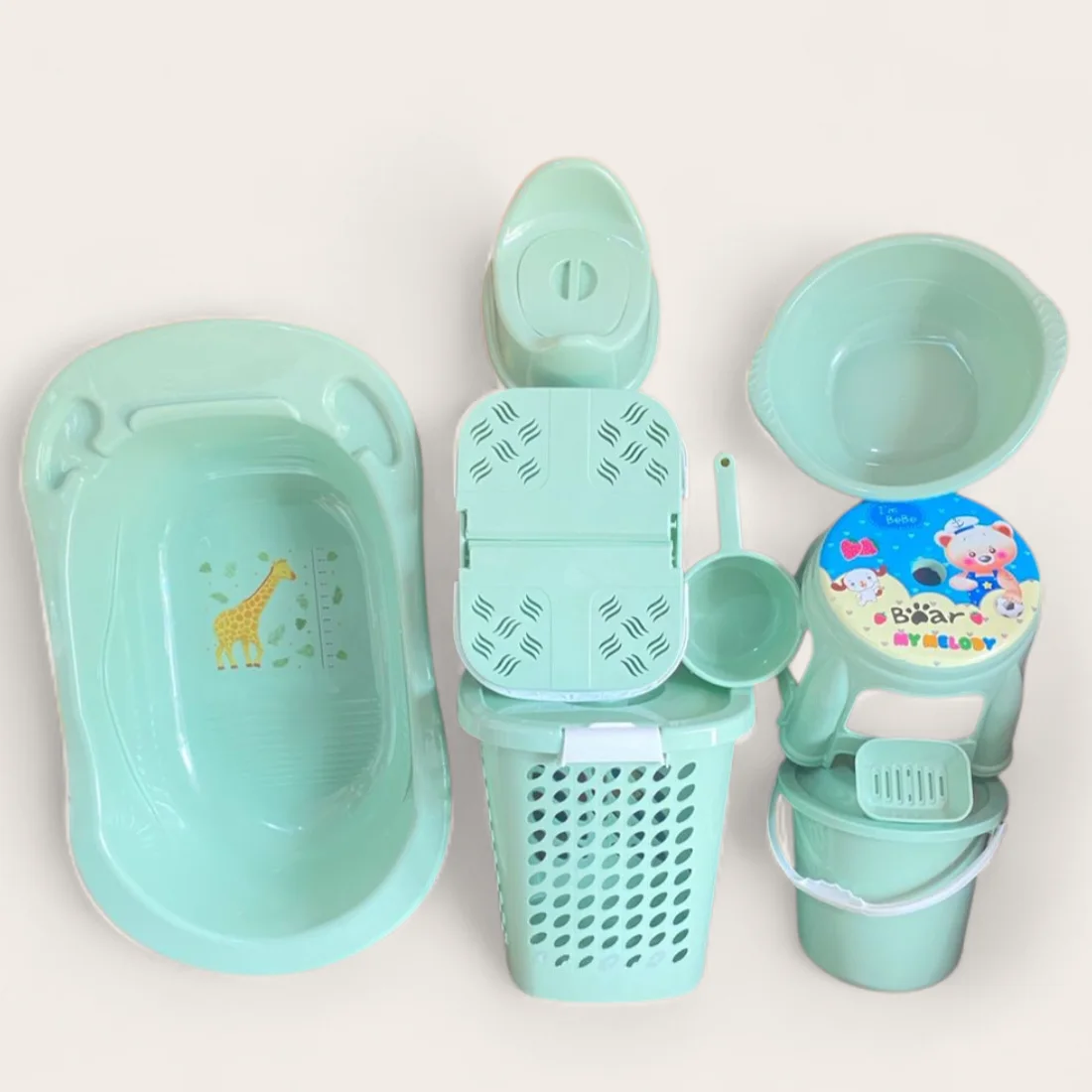 Ensemble Bébé “Girafe & Our Bear” – Le kit complet pour le bain et les soins de votre petit ange !