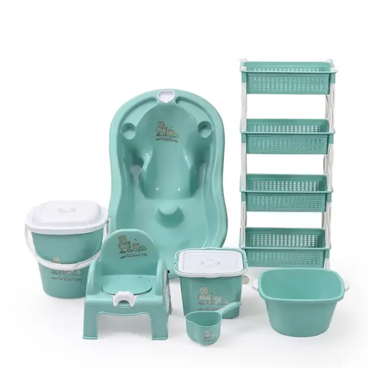 Ensemble bébé confort & pratique : tout pour les soins quotidiens en turquoise élégant 🌟