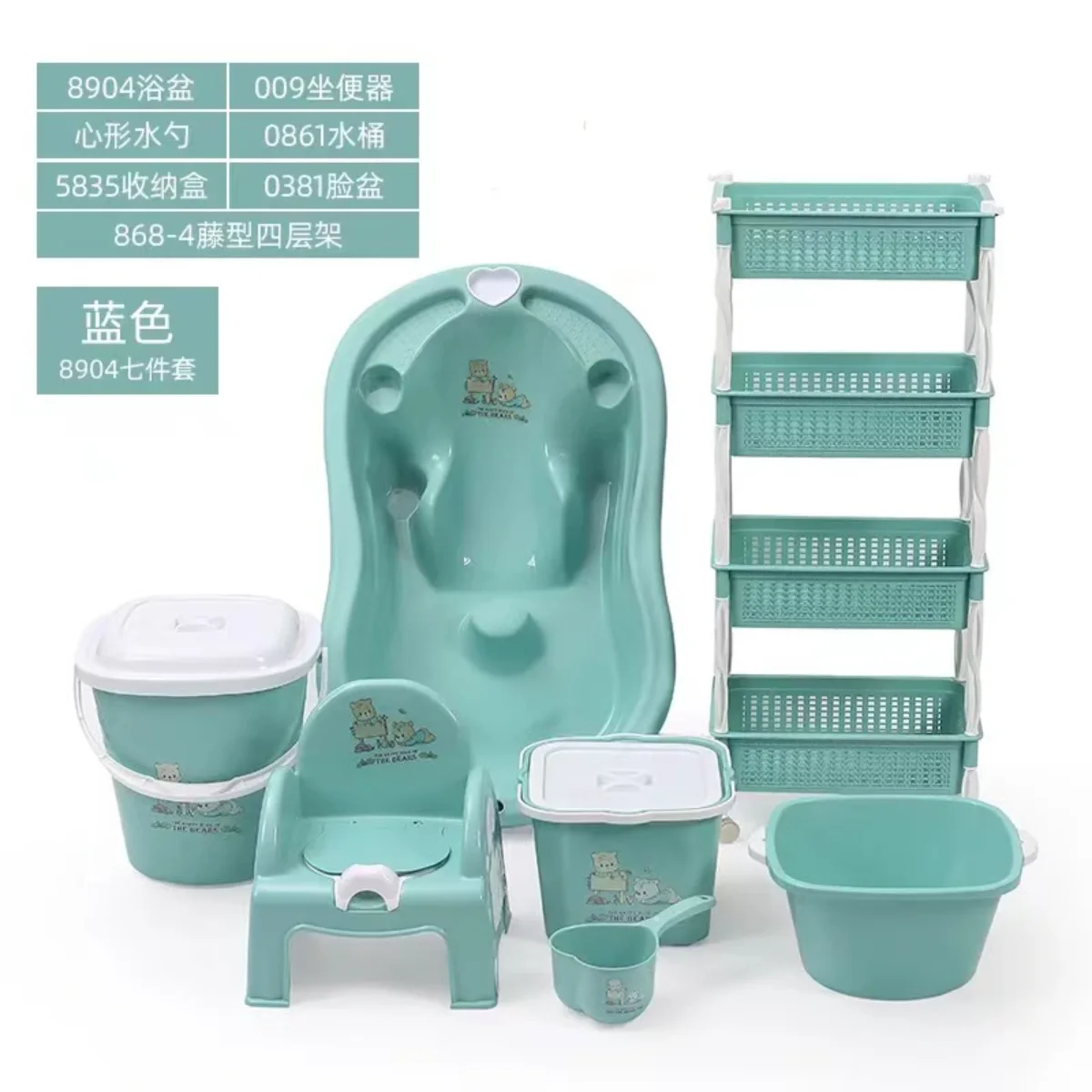 Ensemble bébé confort & pratique : tout pour les soins quotidiens en turquoise élégant 🌟