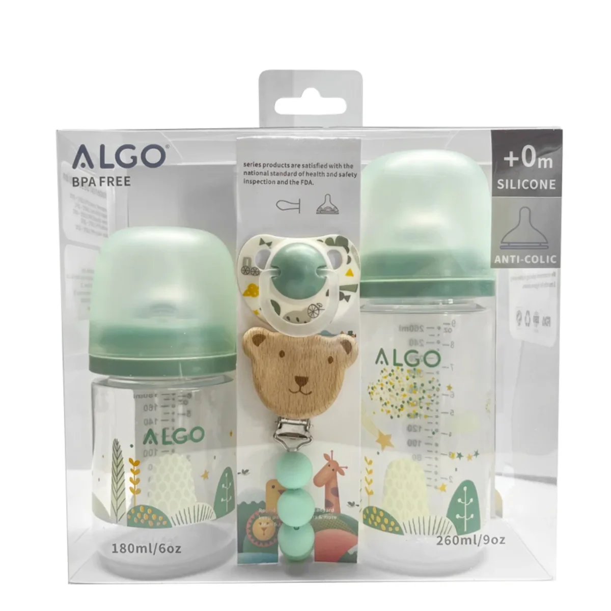 🎁 “ALGO” Newborn Gift Set – Premium Baby Bottles & Pacifier 🌟