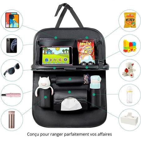 Plateau multifonction pour siège arrière de voiture.