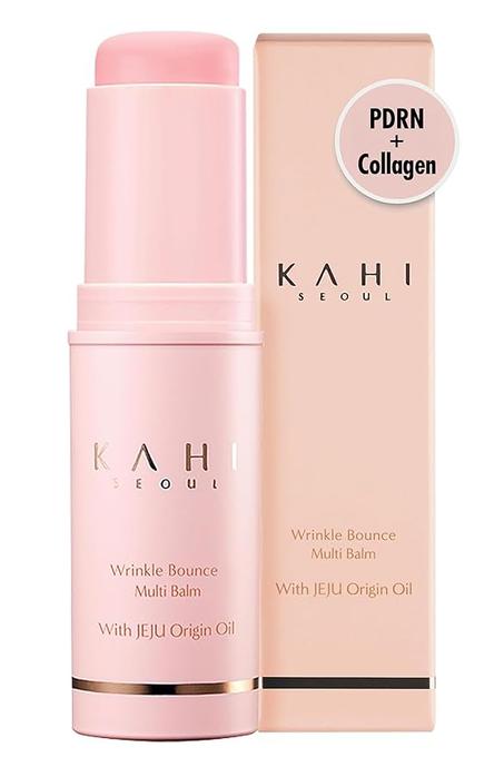 KAHI - Wrinkle Bounce Multi Balm, bálsamo hidratante todo en uno, crema para ojos, crema para el cuello, base de maquillaje y bálsamo hidratante facial en barra, edición Max Usage, 9 ml