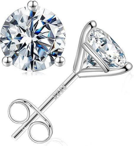 SMILEST Aretes de moissanita de Martini de 0.2 a 4 quilates para mujeres y hombres, color D VVS1 Clarity creado en laboratorio, moissanita blanca amarilla de 14 quilates, oro rosa, negro, rut