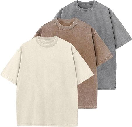 Camisetas de algodón para hombre, de gran tamaño, unisex, de manga corta, casuales, holgadas, estilo deslavado, unicolor, básicas